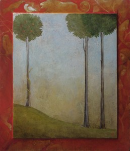 Le Jardin, huile sur bois, 50 x 40 cm. Augustin Frison-Roche